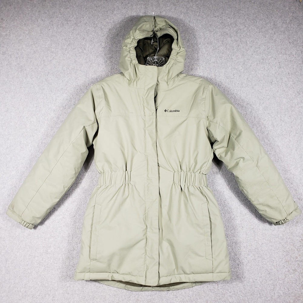 Columbia Girls M 10/12‎ Sage Green Omni-Heat Parka Gorpcore Winter Jacket Hooded